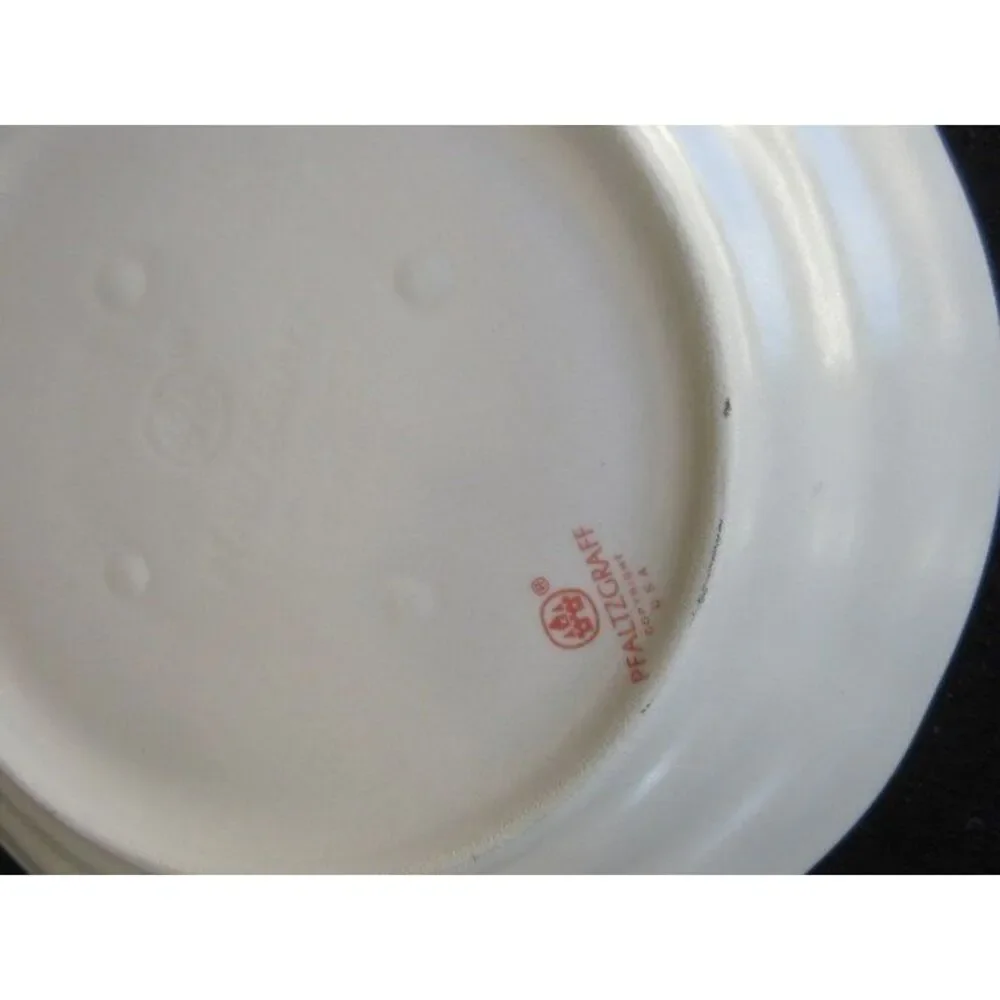 Pfaltzgraff Tea Rose Salad Plate Pink Roses/Blue‎ Flowers Scalloped